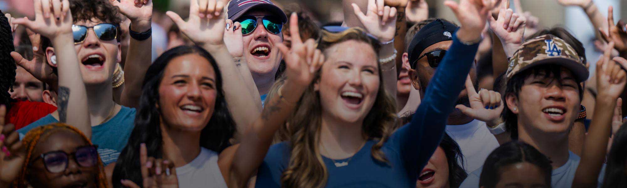 Freshman students in a group